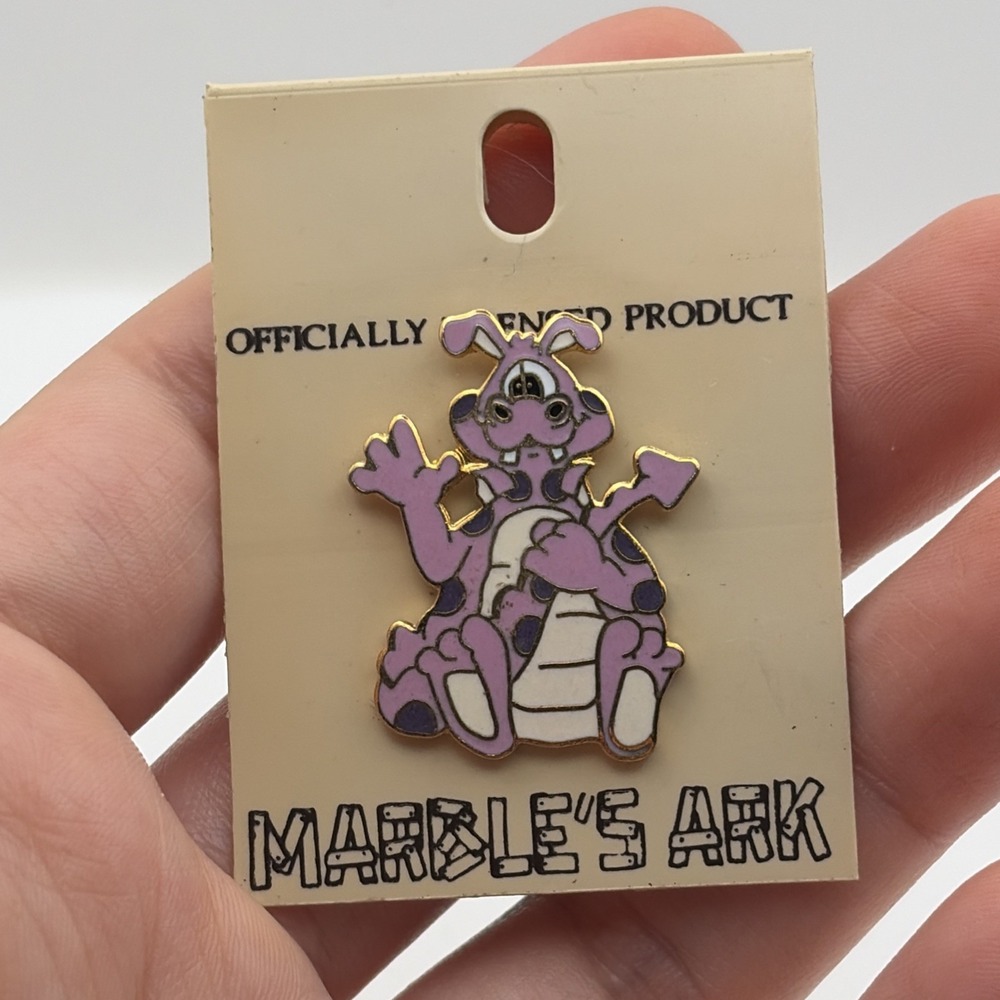 Vintage Marble's Ark Dragon Waving Cartoon Cute Lapel Hat Pin
